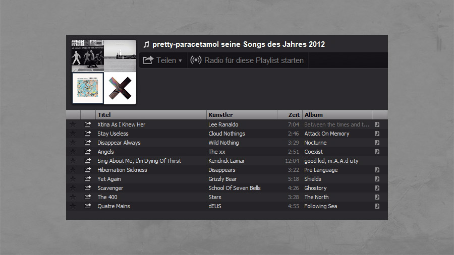 Songs 2012