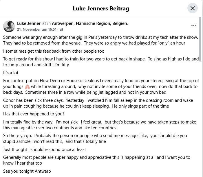 the Rapture,2025,Trix,Antwerpen,Konzertbericht,Setlist